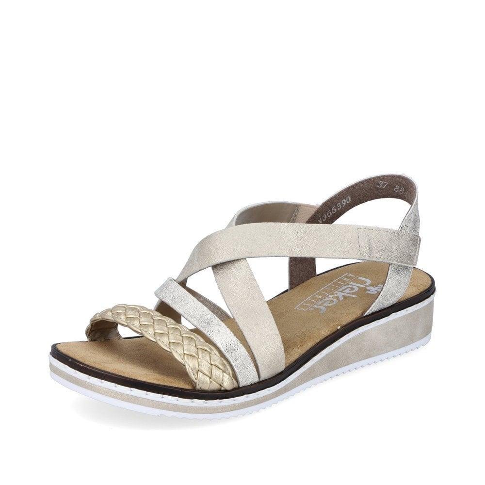 Rieker V3663 - 90 Lindsey Womens Sandals - Gold - Beales department store