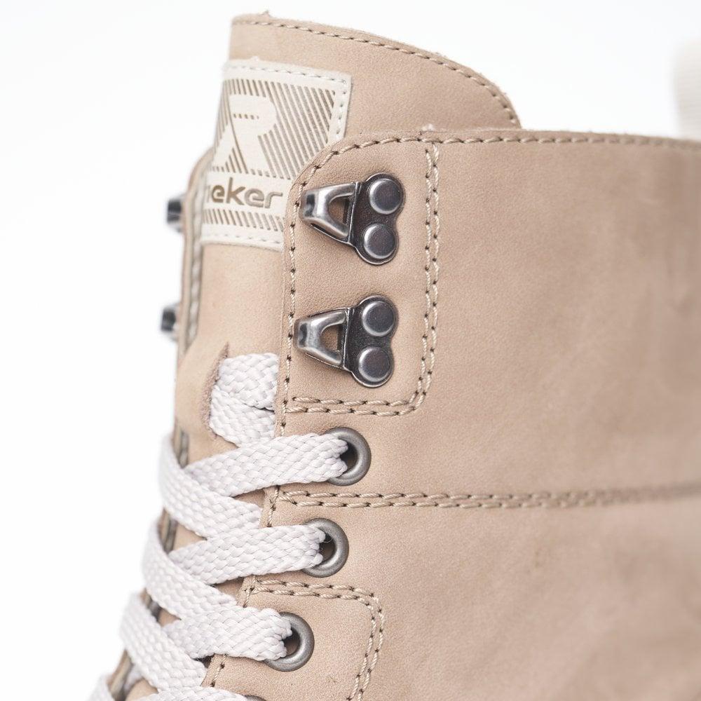 Rieker W0371 - 20 Mercina Womens Boots - Beige - Beales department store