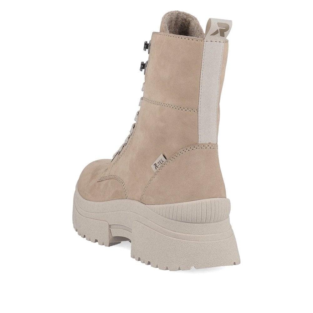 Rieker W0371 - 20 Mercina Womens Boots - Beige - Beales department store