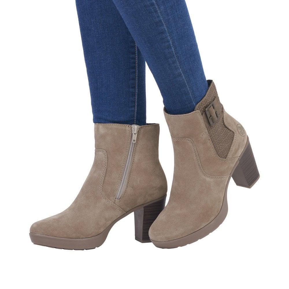 Rieker Y2252 - 64 Eva Womens Boots - Beige - Beales department store