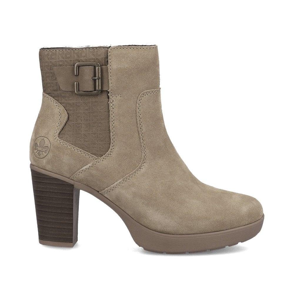 Rieker Y2252-64 Eva Womens Boots - Beige - Beales department store