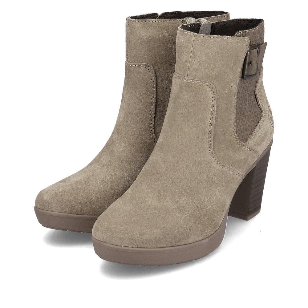 Rieker Y2252-64 Eva Womens Boots - Beige - Beales department store