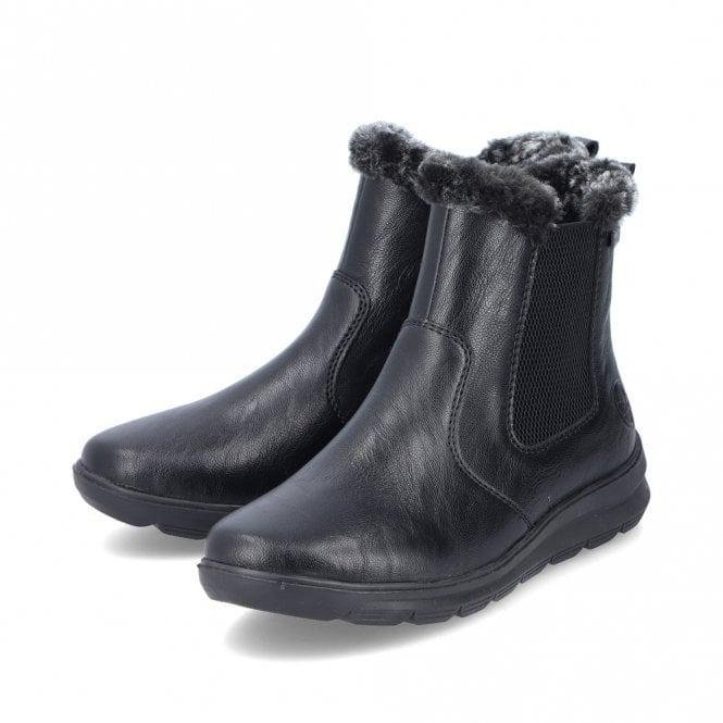 Rieker Z0061 Ladies Ankle Boots - Black - Beales department store