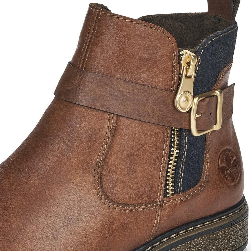 Rieker Z4959 - 22 Philippa Womens Boots - Brown - Beales department store