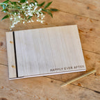 Wooden Happily Ever After Wedding Guest Book