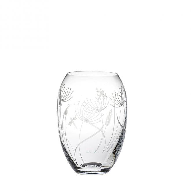 Royal Scot Crystal Dragonfly Small Barrel Vase - Beales department store