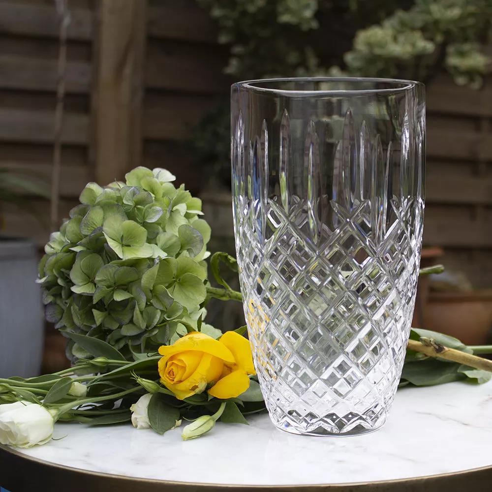 Royal Scot Crystal London Large Barrel Vase - Beales department store