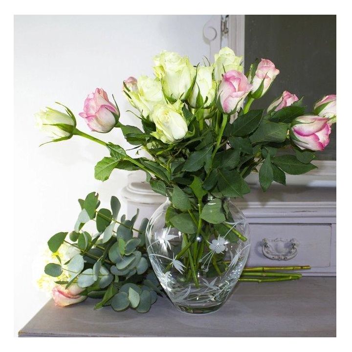 Royal Scot Crystal Meadow Flowers Extra Large Posy Vase 180mm - Beales department store