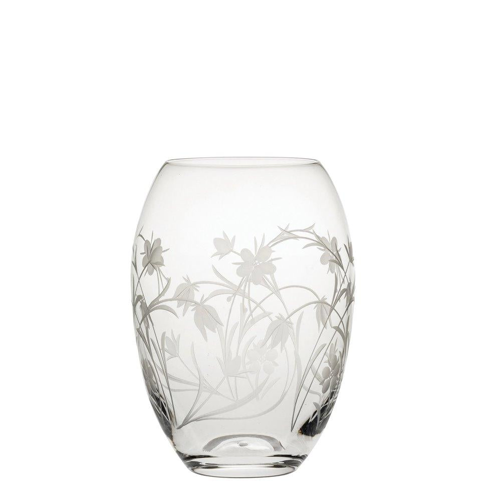 Royal Scot Crystal Meadow Flowers Medium Barrel Vase 180mm - Beales department store