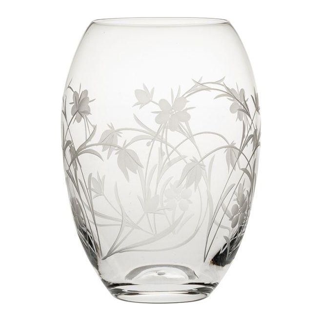 Royal Scot Crystal Meadow Small Barrel Vase - Beales department store