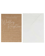 Rustic Romance Kraft Evening Wedding Reception Invitations with Envelopes (10pk)