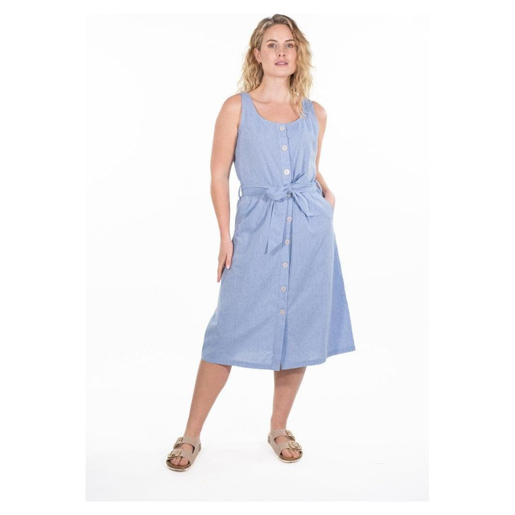 Rupert & Buckley Bonnie Button Through Dress - Chambray - Beales department store