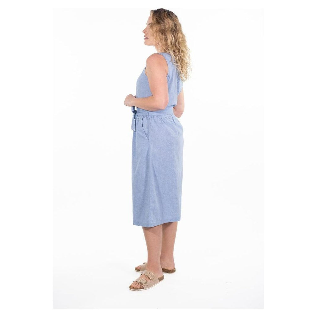 Rupert & Buckley Bonnie Button Through Dress - Chambray - Beales department store