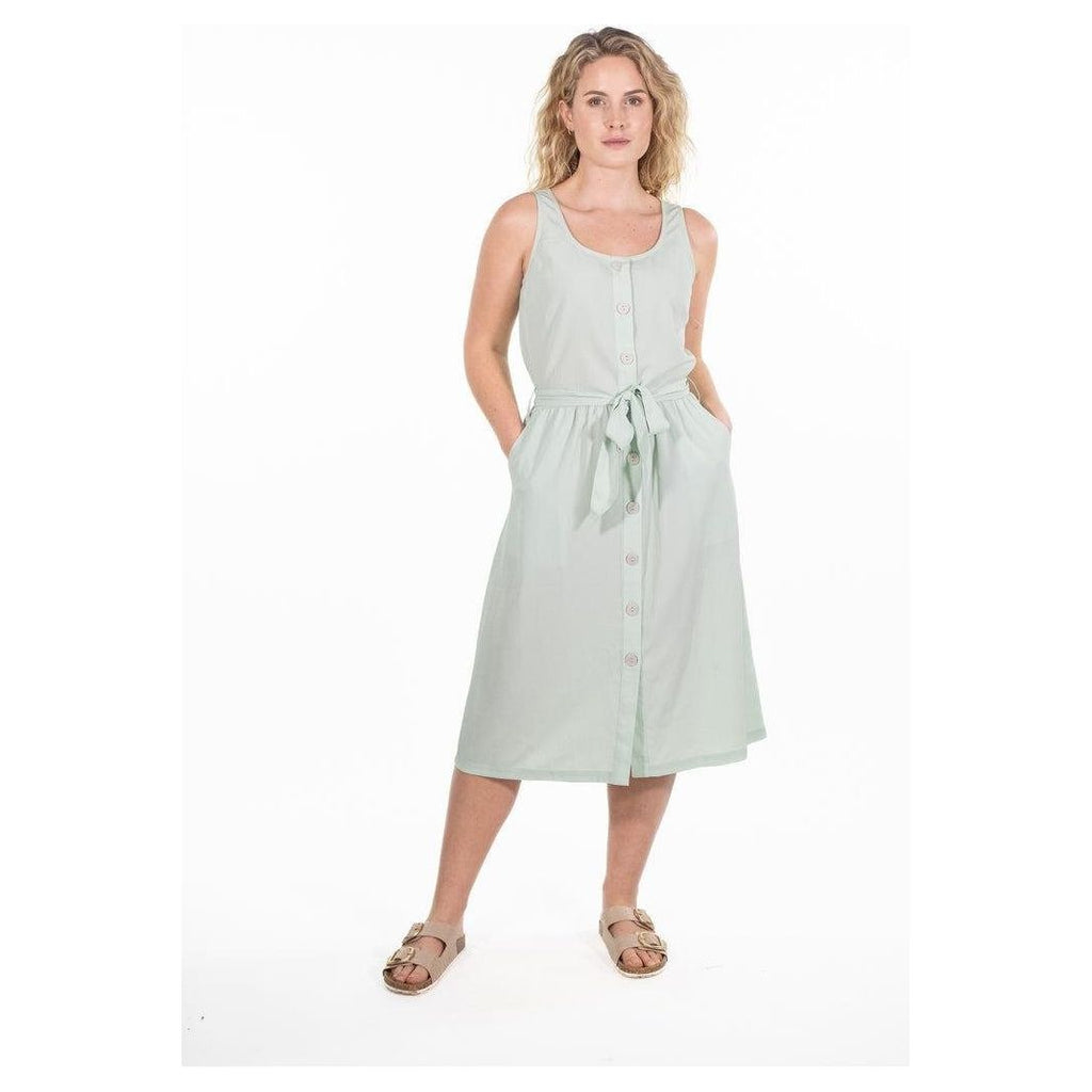 Rupert & Buckley Bonnie Button Through Dress - Green - Beales department store