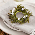 Foliage Christmas Napkin Rings with Berries