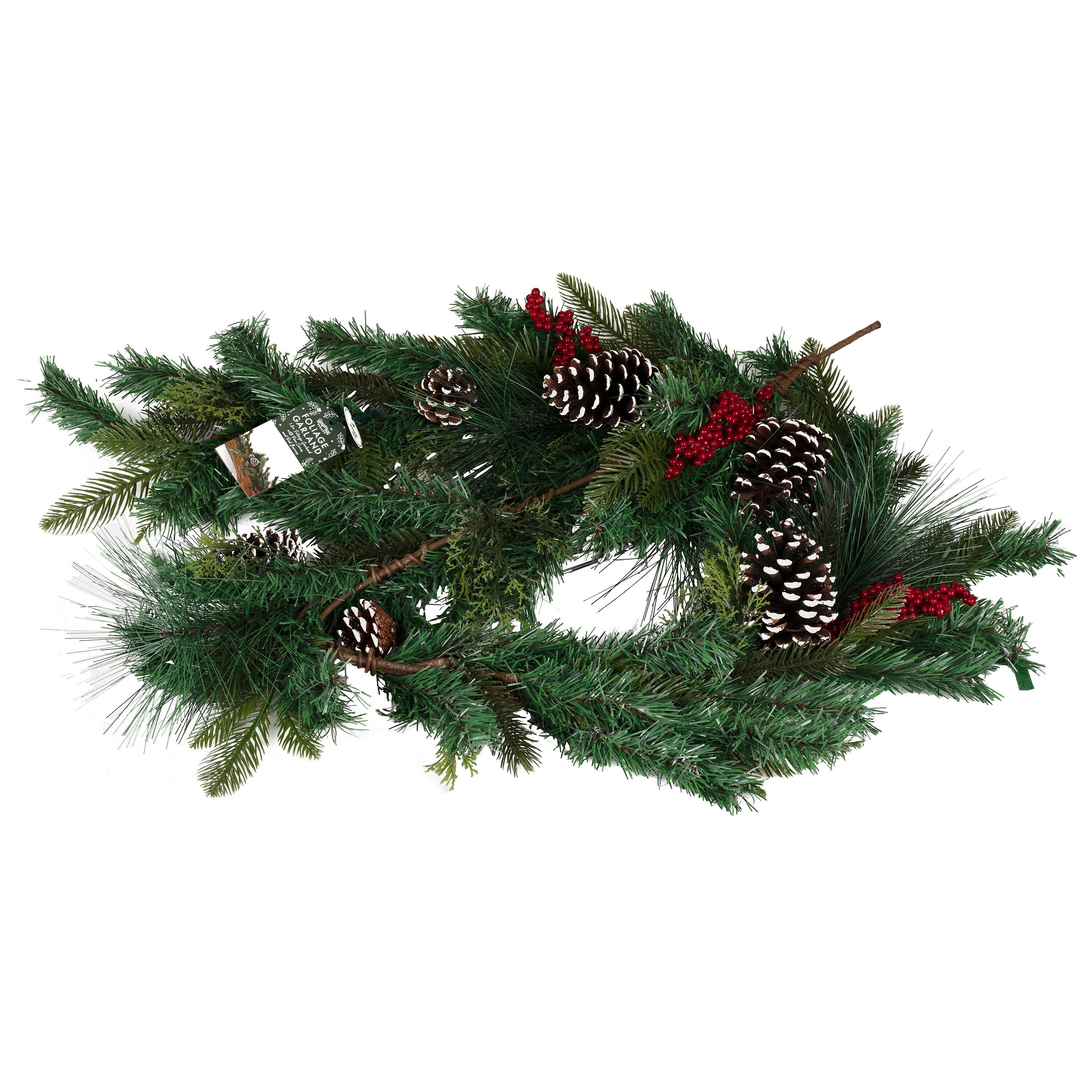 Foliage and Berries Christmas Garland- 5 Inner Pack
