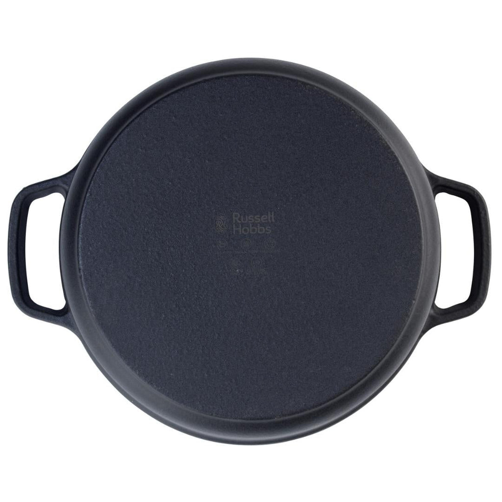 Russell Hobbs 24cm Cast Iron Stockpot - Black - Beales department store