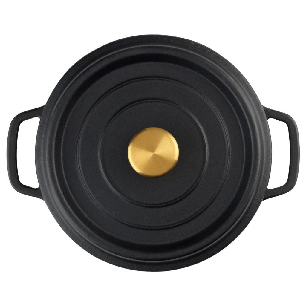 Russell Hobbs 24cm Cast Iron Stockpot - Black - Beales department store