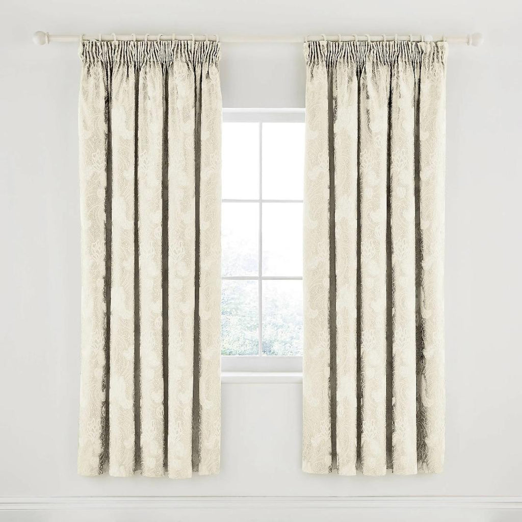 Sanderson Ashbee Lined Curtains 66" x 72", Ivory - Beales department store