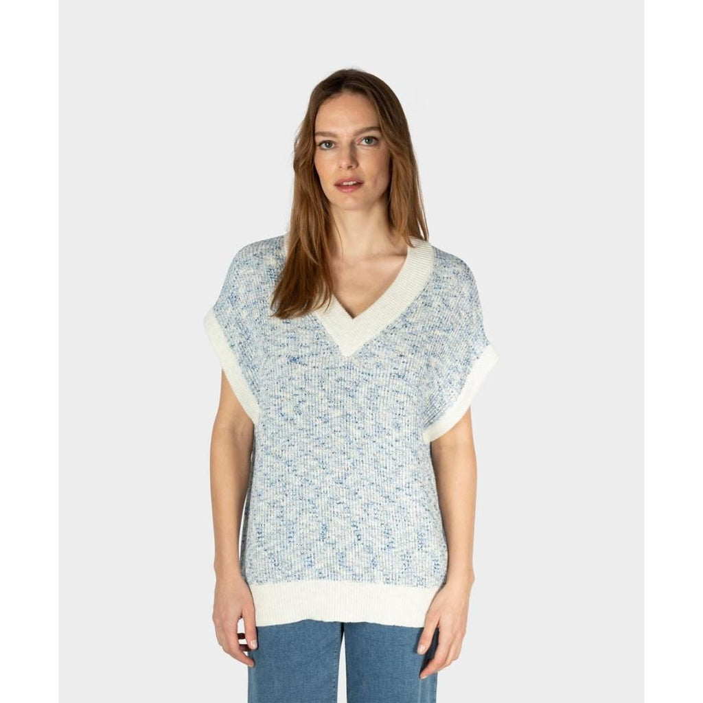 Sandwich Knitted Pullover - Bellwether Blue - Beales department store