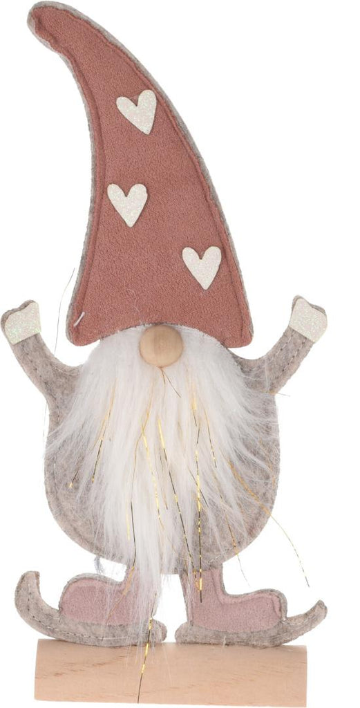 Santa Standing Felt 26cm Pink Heart Hat - Beales department store