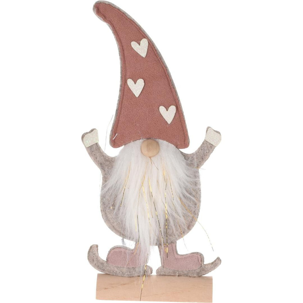 Santa Standing Felt 26cm Pink Heart Hat - Beales department store