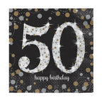 Sparkling Celebration 50th Birthday 2ply Paper Napkins - 33cm (16pk)