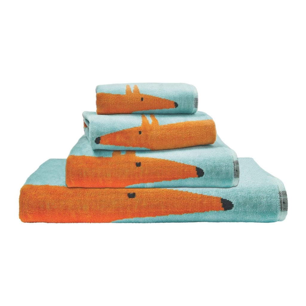 Scion Mr Fox Large Towel - Aqua - Beales department store