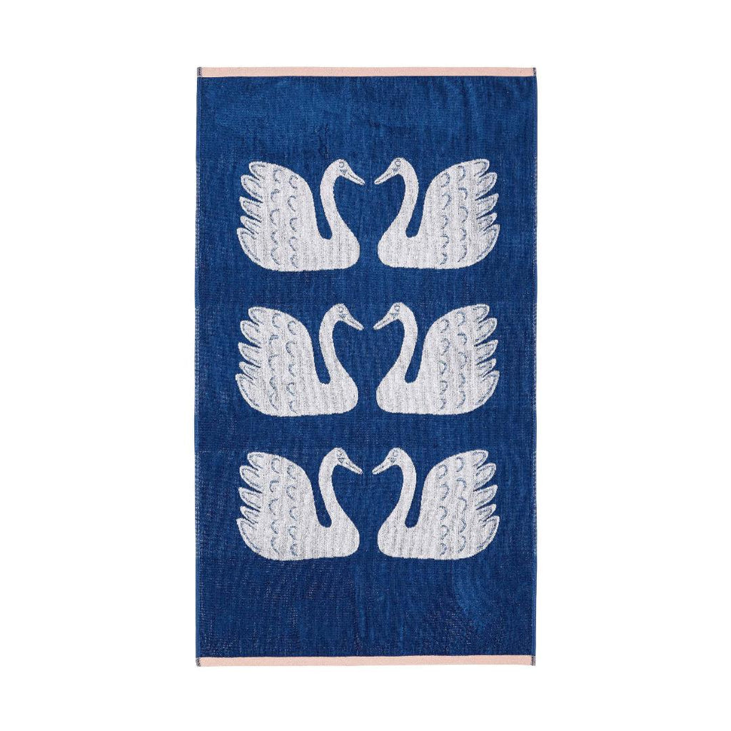 Scion Swim Swam Swan Towel - Denim - Beales department store