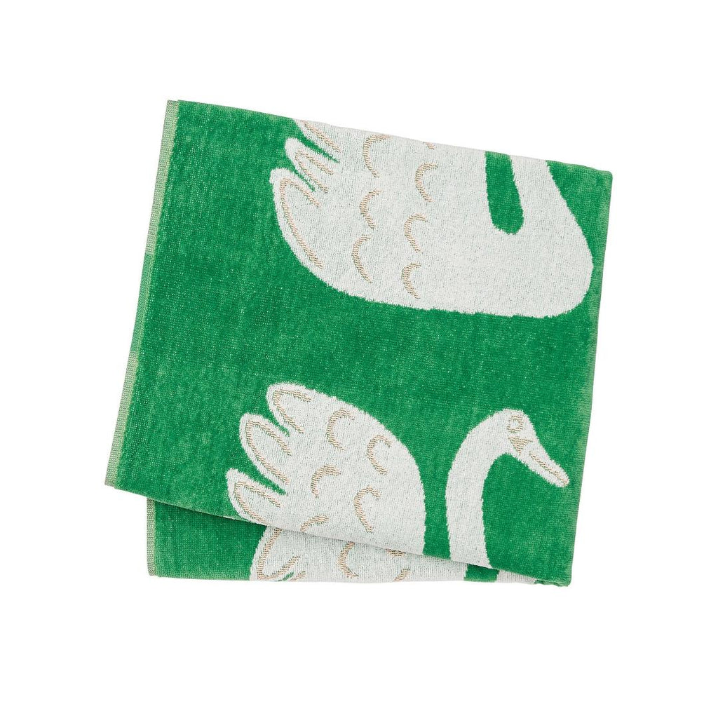 Scion Swim Swam Swan Towel - Mint Leaf - Beales department store