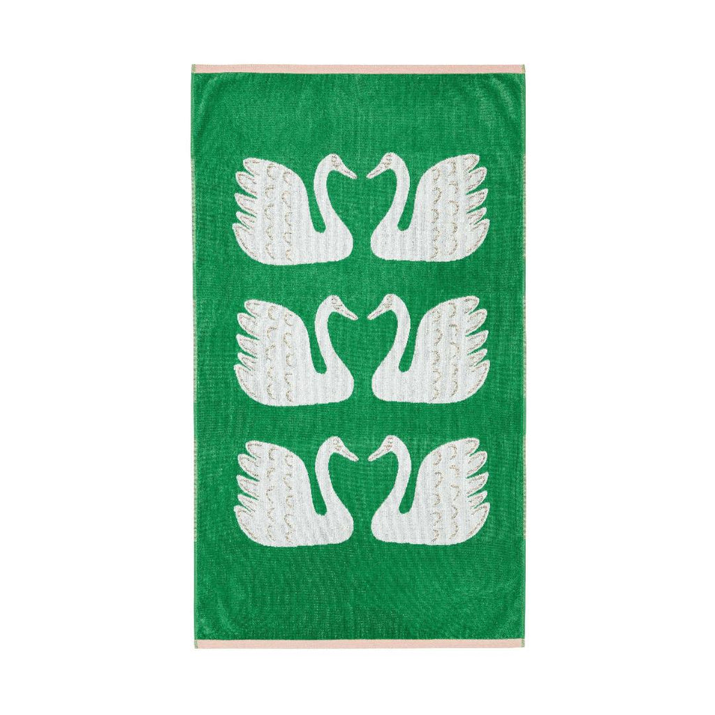 Scion Swim Swam Swan Towel - Mint Leaf - Beales department store