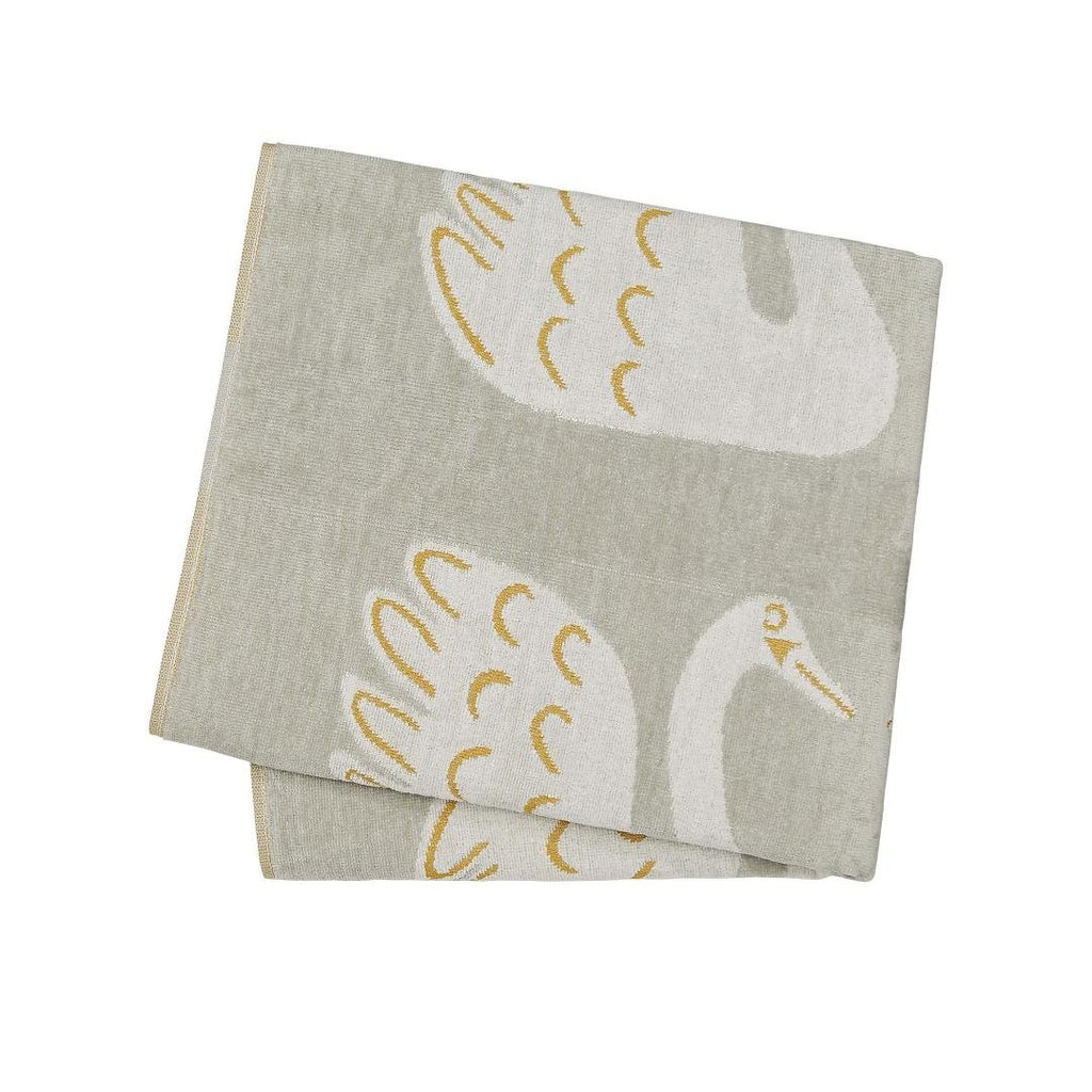 Scion Swim Swam Swan Towel - Pebble - Beales department store