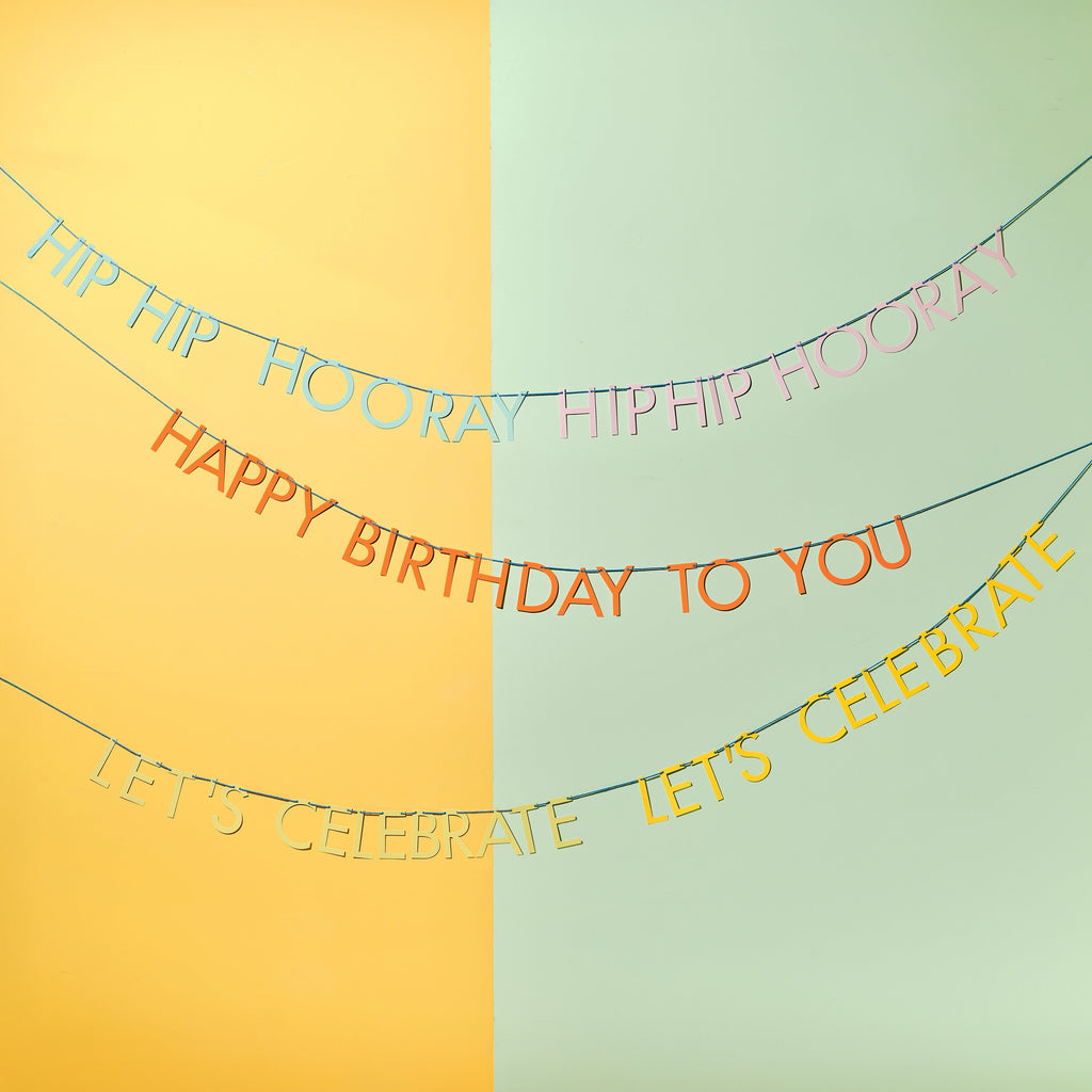 Triple Layer Birthday Slogan Bunting- 5 Inner Pack