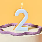 Blue and Yellow Number 2 Candle- 5 Inner Pack