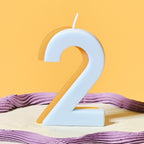 Blue and Yellow Number 2 Candle- 5 Inner Pack