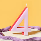 Lilac and Orange Number 4 Candle- 5 Inner Pack