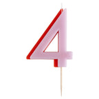 Lilac and Orange Number 4 Candle- 5 Inner Pack