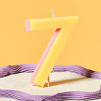 Yellow and Pink Number 7 Candle- 5 Inner Pack