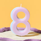 Lilac and Blue Number 8 Candle- 5 Inner Pack