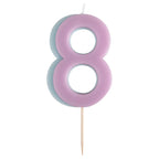Lilac and Blue Number 8 Candle- 5 Inner Pack