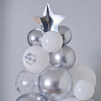 Silver, Chrome & Confetti Balloon Christmas Tree- 5 Inner Pack