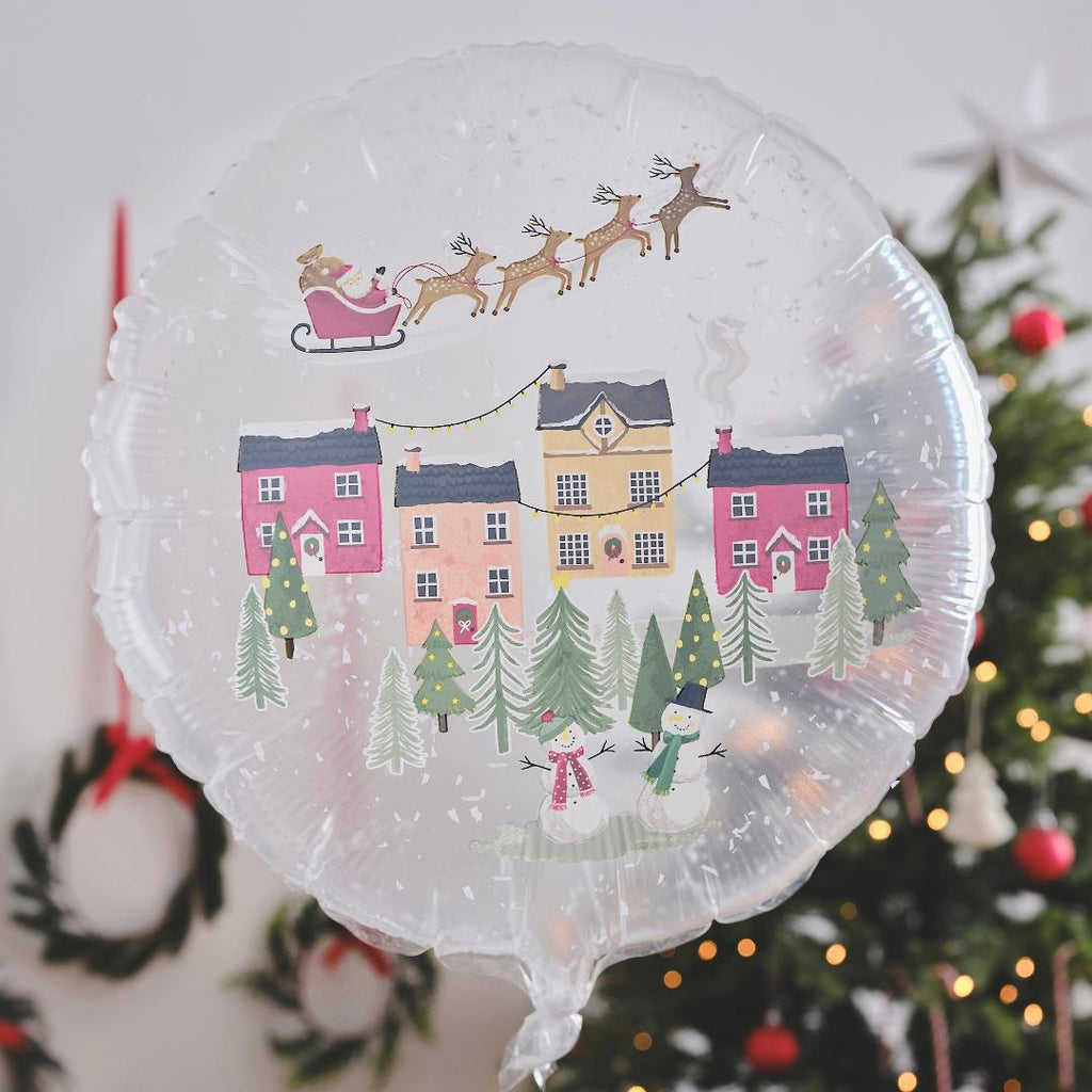 Snowglobe Foil Christmas Balloon - Beales department store