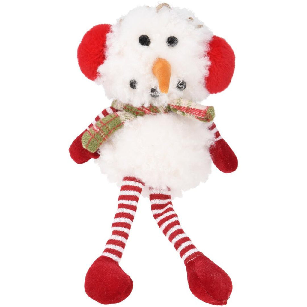 Snowman 17cm With Ear Warmers - Beales department store