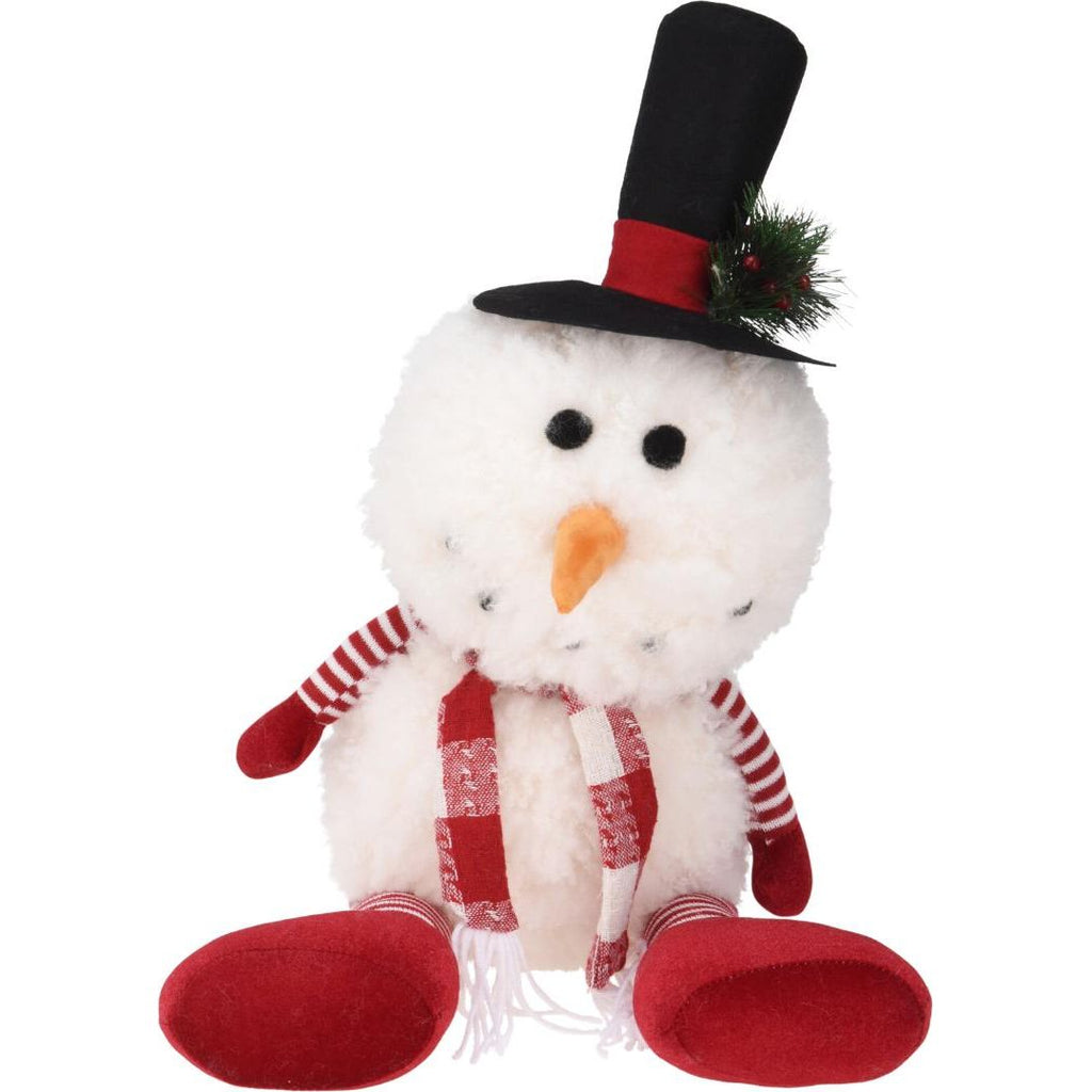 Snowman With Hat And Scarf 60cm Black Hat - Beales department store