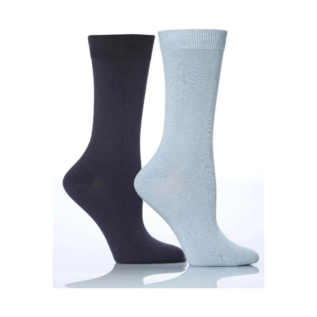 Sockshop Ladies 2pr Sockshop Plain Bamboo Socks - Navy - Beales department store