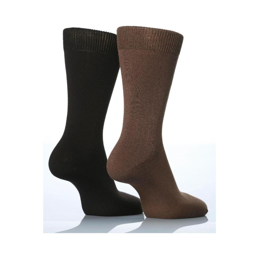 Sockshop Mens 2pr Sockshop Plain Bamboo Socks - Cocoa - Beales department store