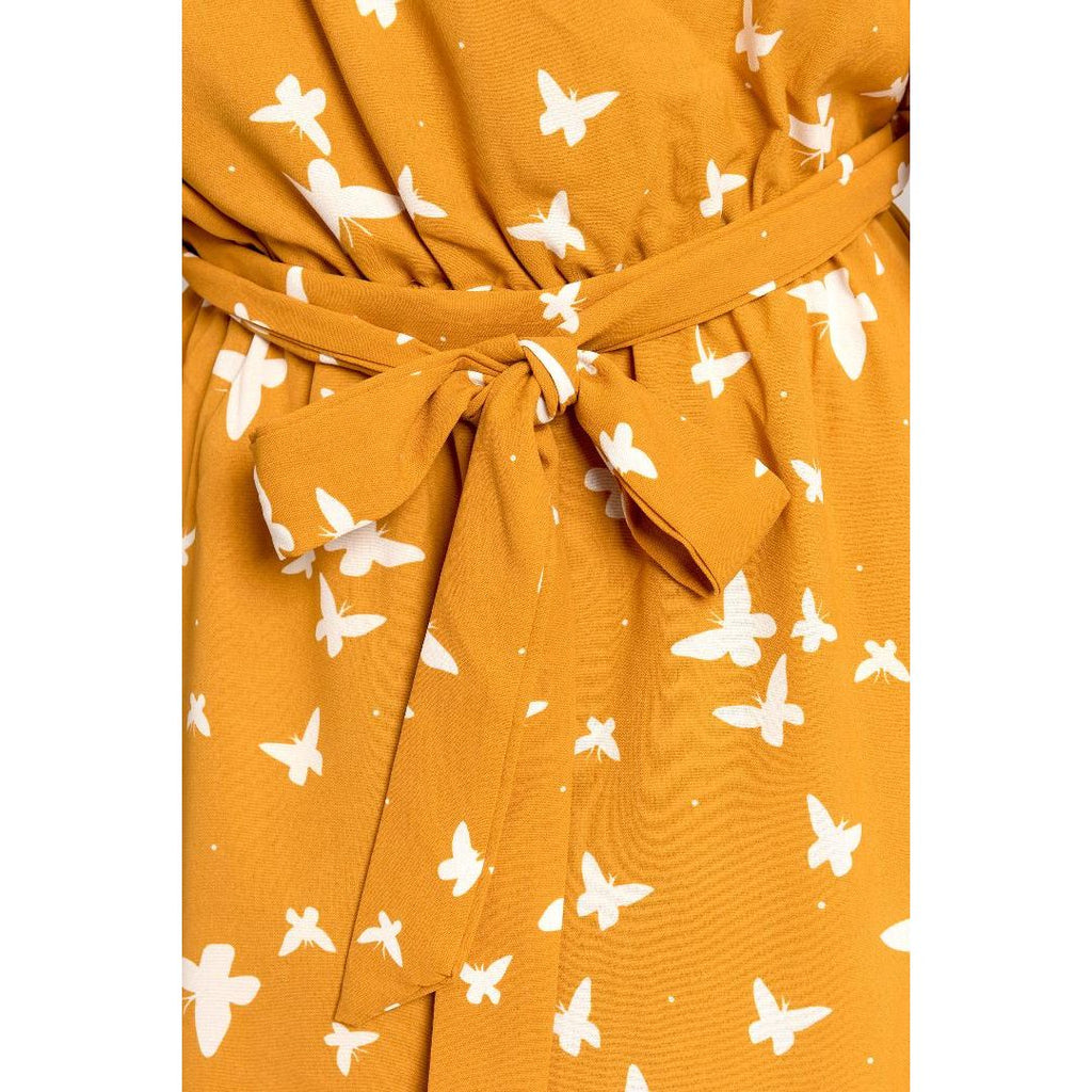 Solo Butterfly Wrap Dress - Mustard - Beales department store