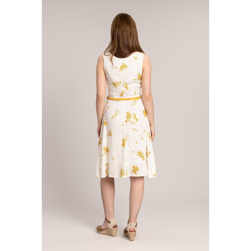 Solo Chloe Dress with Belt - Mustard - Beales department store