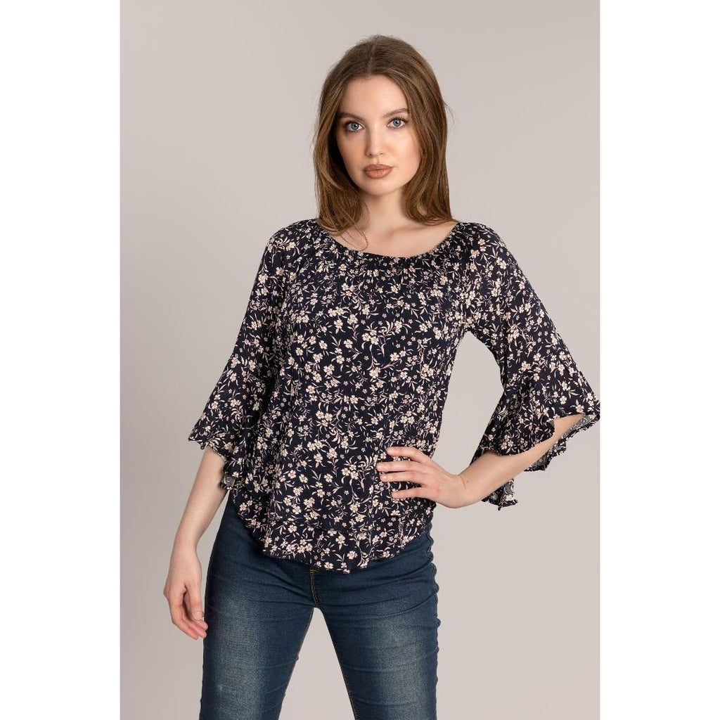 Solo Layered Top - Navy - Beales department store