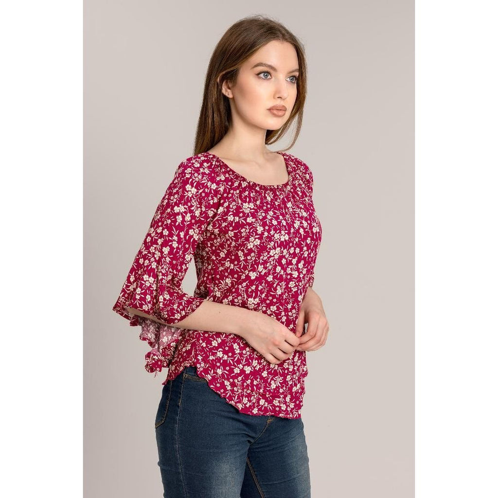 Solo Layered Top - Raspberry - Beales department store